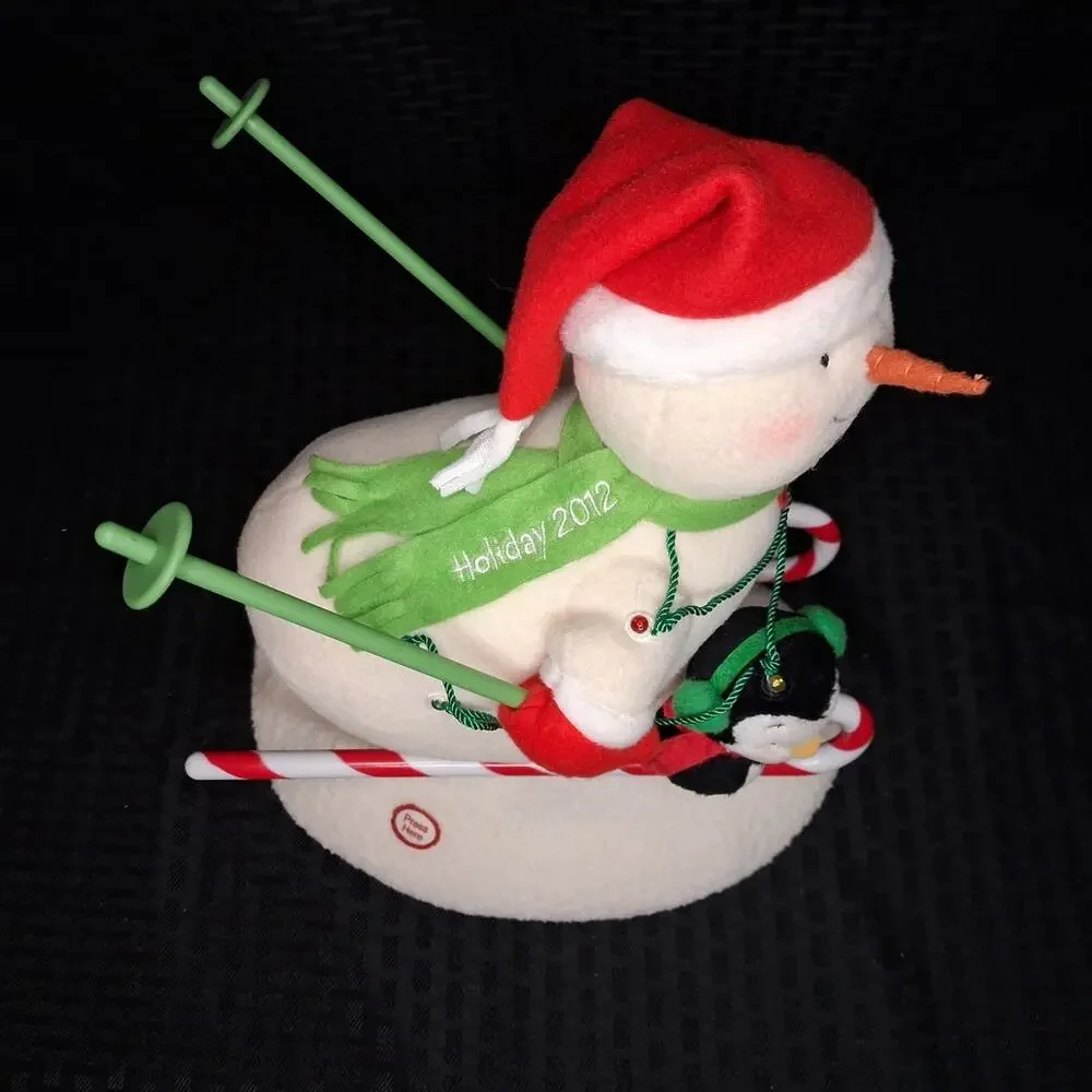 Hallmark Jingle Pals Swooshin Duo Singing Musical Skiing Snowman 2012 See Video!
